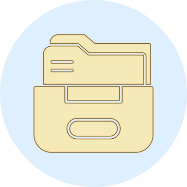 Belge simgesi içeren klasör. Web için kağıt vektör simgelerine sahip belgenin düz çizimi