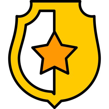 Rozet yıldızı madalya simgesi - taslak biçimi