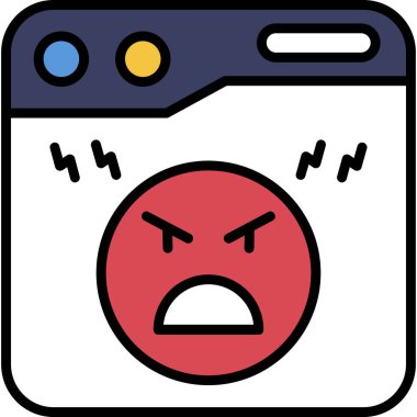 kızgın yüz simgesi, vektör illüstrasyonu