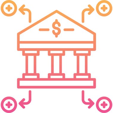banka oluşturma web simgesi, vektör