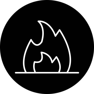 Bir alev simgesinin vektör illüstrasyonu