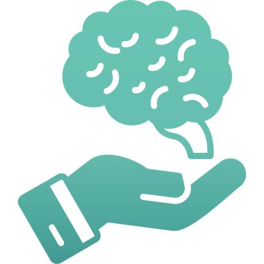 Beyin bakımı düz vektör sembolü