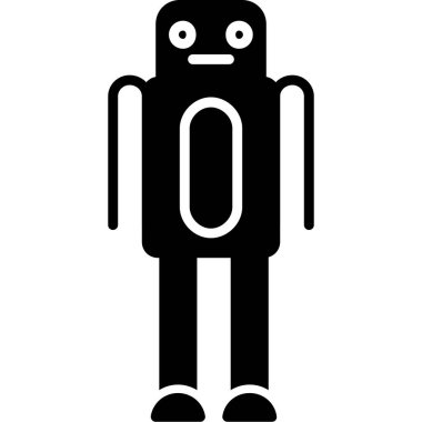 robot. Web simgesi basit illüstrasyon