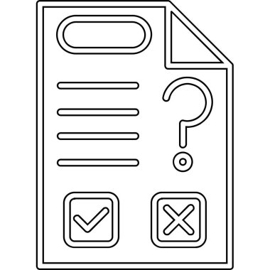 Soru işaretli kontrol listesi belgesi