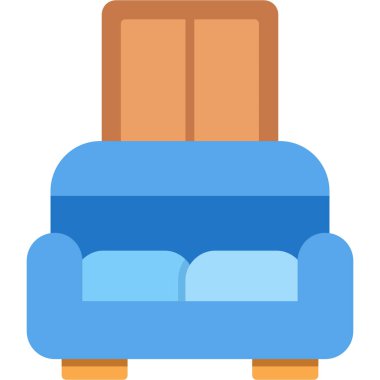 Mobilya ev içi simgesi Düz stil