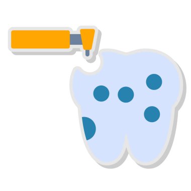 Diş fırçası simgesi olan diş, düz stil