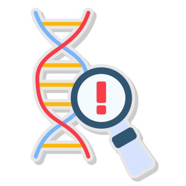 DNA analiz konsepti. düz vektör çizimi beyaz arkaplanda izole edildi