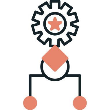 dişli ve takım çalışması simgesi, vektör tasarımı