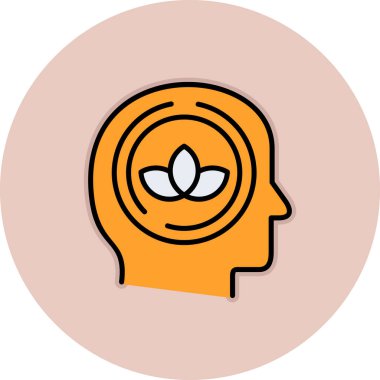 Çiçek ikonlu insan kafası. Web için çiçek vektörü simgesi olan bir kafa tasviri