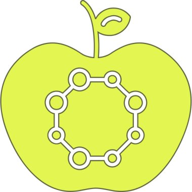 Kırmızı noktalı yeşil elmanın vektör çizimi