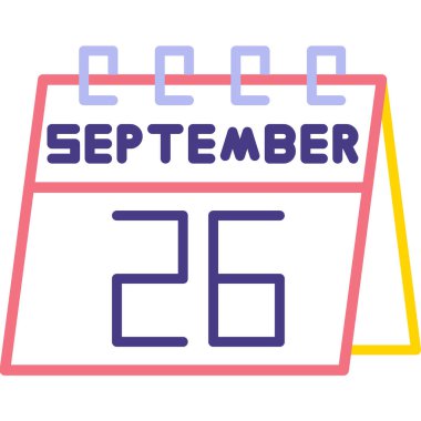 Tarih ve takvim tasarım vektörü illüstrasyonuna sahip tek satırın 5 Eylül 'deki takvim simgesi