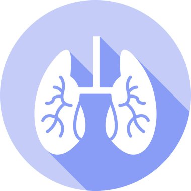 beyaz arkaplanda akciğer simgesi ve vektör illüstrasyon tasarımı
