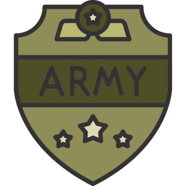 askeri amblem simgesi, basit vektör illüstrasyonu