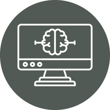 Beyin vektör simgesi modern basit illüstrasyon