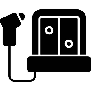 Elektrikli ısıtıcı simgesi. Elektrikli ısıtıcı vektör simgesi web için basit örnek