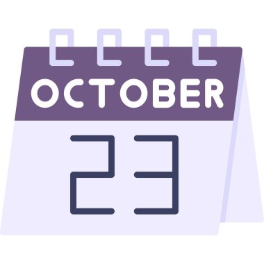 Ekim 23 - Takvim simgesi - vektör illüstrasyonu