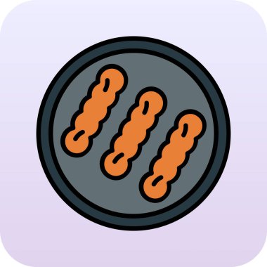 Sosis. Web simgesi basit illüstrasyon