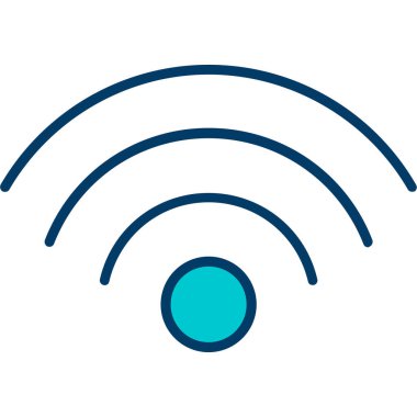 kablosuz kablosuz kablosuz simge simgesi mavi arkaplan, vektör illüstrasyonu