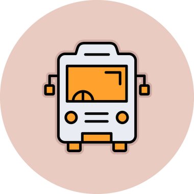 Otobüs. Web simgesi basit illüstrasyon