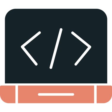 Kodlama vektörü düz renk simgesi