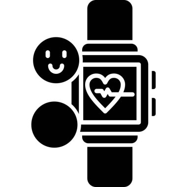 Kalp saati ikonu. basit vektör