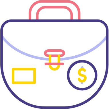 çanta para simgesi doldurulmuş - taslak biçimi