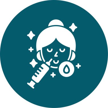 Saç ikonu olan kız. vektör illüstrasyonu