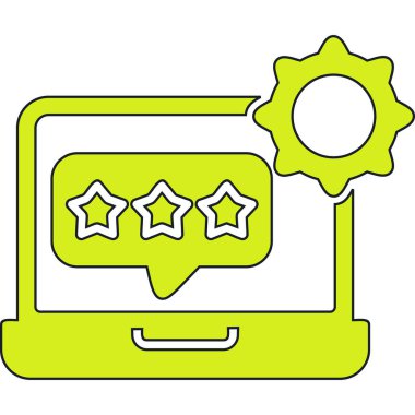 Geri besleme derecelendirme simgesi, vektör illüstrasyonu