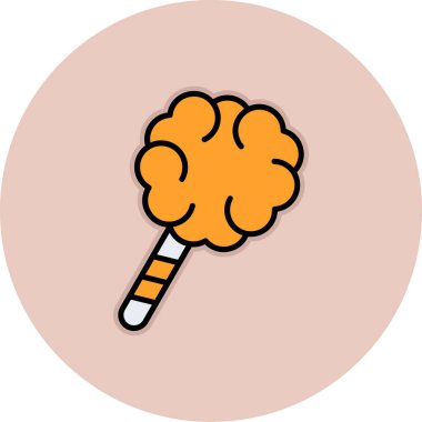 Arkaplanda güzel ve basit bir işaret olan çizgi film şeker ikonunun vektör çizimi