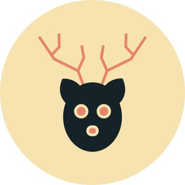 Geyik. Web simgesi basit illüstrasyon