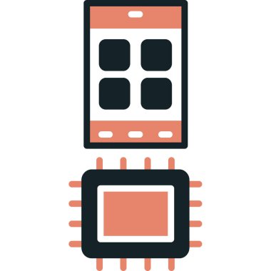 Cpu vektör çizimine sahip akıllı telefon