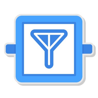 Beyaz arkaplanda bayrak simgesi olan mavi çizgi konumu. konum ya da ABD. vektör illüstrasyonu