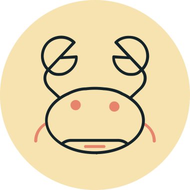 İnek. Web simgesi basit illüstrasyon