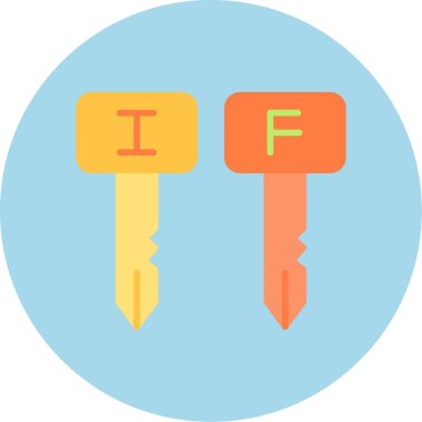 anahtar düz vektör simgesi.