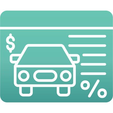 araba satış simgesi vektör illüstrasyonu