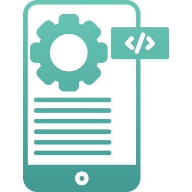 mobil kodlama vektör simgesi