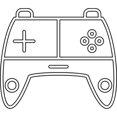 Gamepad simgesi. Beyaz arkaplanda izole edilmiş web tasarımı için joyepad vektör simgesinin özet çizimi