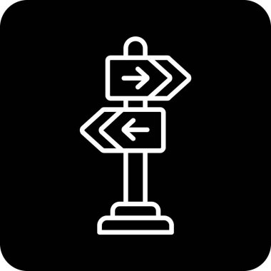 yön simgesi, basit siyah illüstrasyon