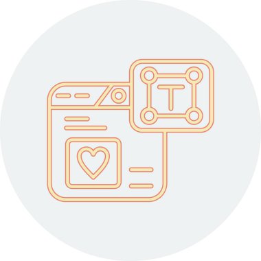 Basit vektör simgesi, kalplerin çizimi