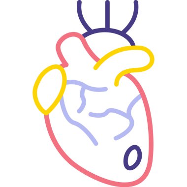 kalp ikonu olan kalp, vektör illüstrasyonu