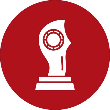 Kırmızı ve beyaz daire simgesinin vektör çizimi