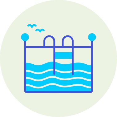 yüzme havuzu vektör simgesi modern basit vektör illüstrasyonu