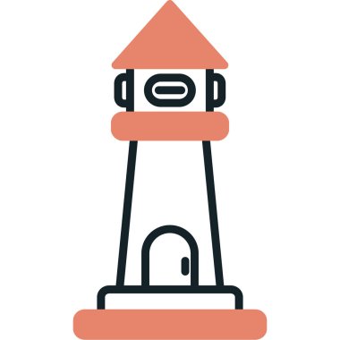 Deniz feneri. Web simgesi basit illüstrasyon