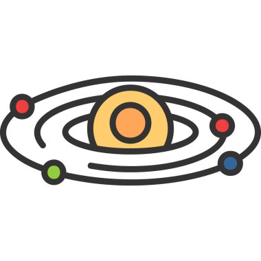 Web ve mobil uygulaması tasarımı, uzay logo kavramı için beyaz arka plan üzerinde izole boşluk simge vektör