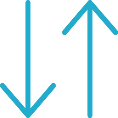 Oklar ana hatlar biçiminde aşağı yönlü simge