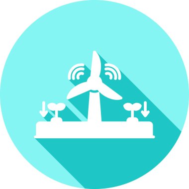 Bir rüzgar türbini simgesinin vektör çizimi