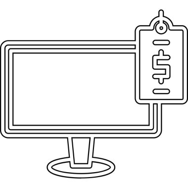 Masaüstü simgesi vektör illüstrasyon tasarımı ile bilgisayar monitörü