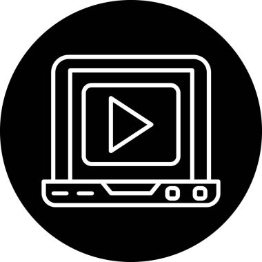 video oynatıcı simgesi, vektör illüstrasyonu