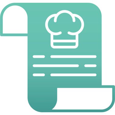 Bıçak ikonlu şef şapkası, taslak tarzı