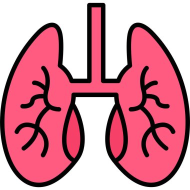 Akciğer ikonu. Basit tasarım